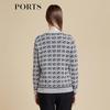 PORTS Women's Colorblock Logo Jacquard Knit Cardigan