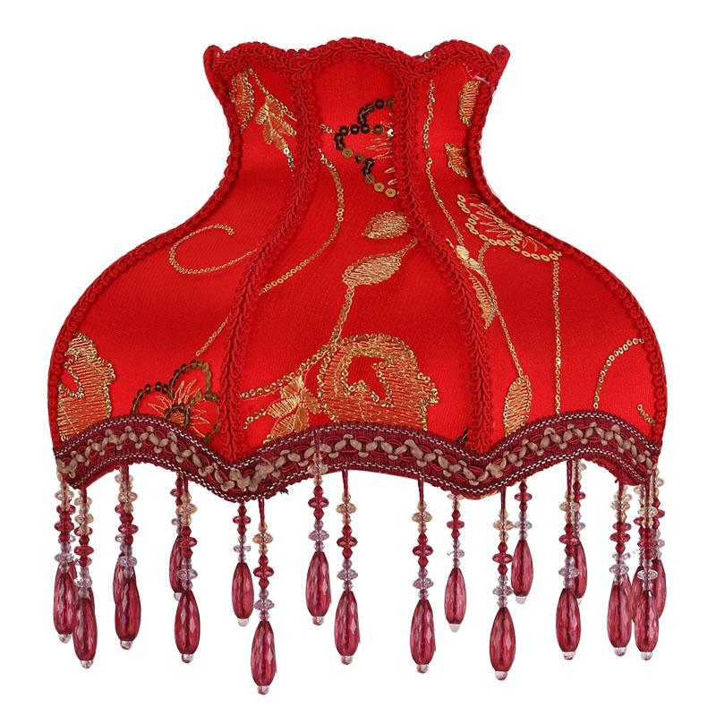 European Style Lampshade Home Decor Retro Light Lamp Cover European Vintage High-End Cloth Art Bead Lace Lampshade
