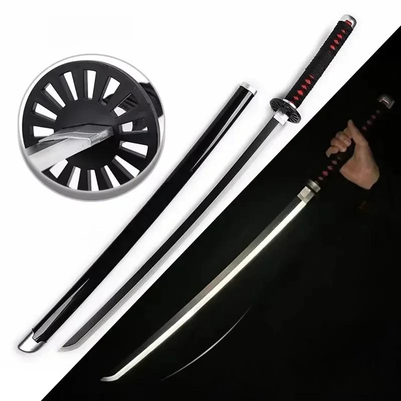 31/40inch Demon Slayer Katana Luminous Sword LED Light Kyoujurou Anime Cosplay Prop Real Japanese Katana Samurai Lightsabre Toy