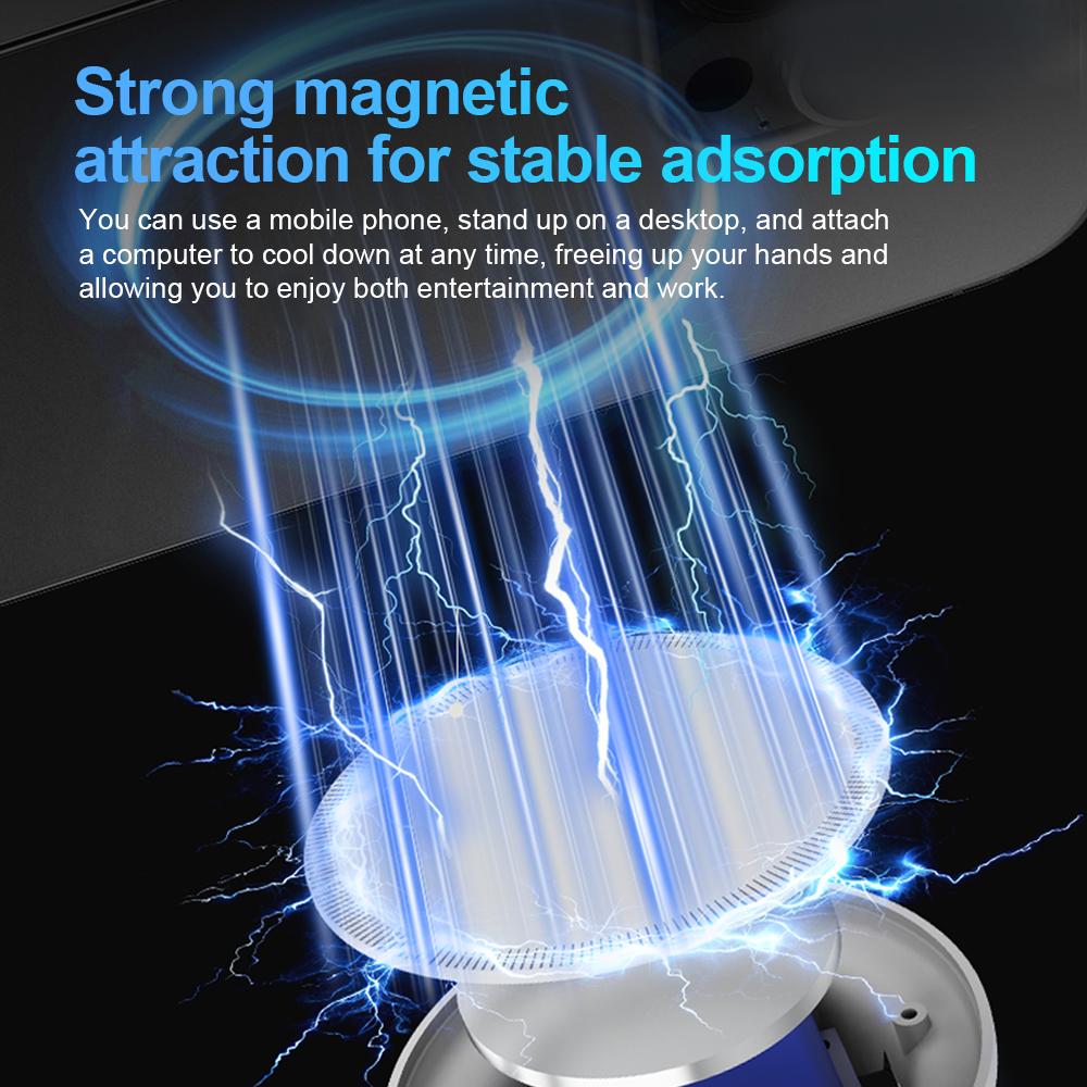 Multifunctional Magnetic Fan With Light USB Rechargeable Fan Outdoor Rotatable Fan Cooling Travel Hand Fans Desktop Phone Stand
