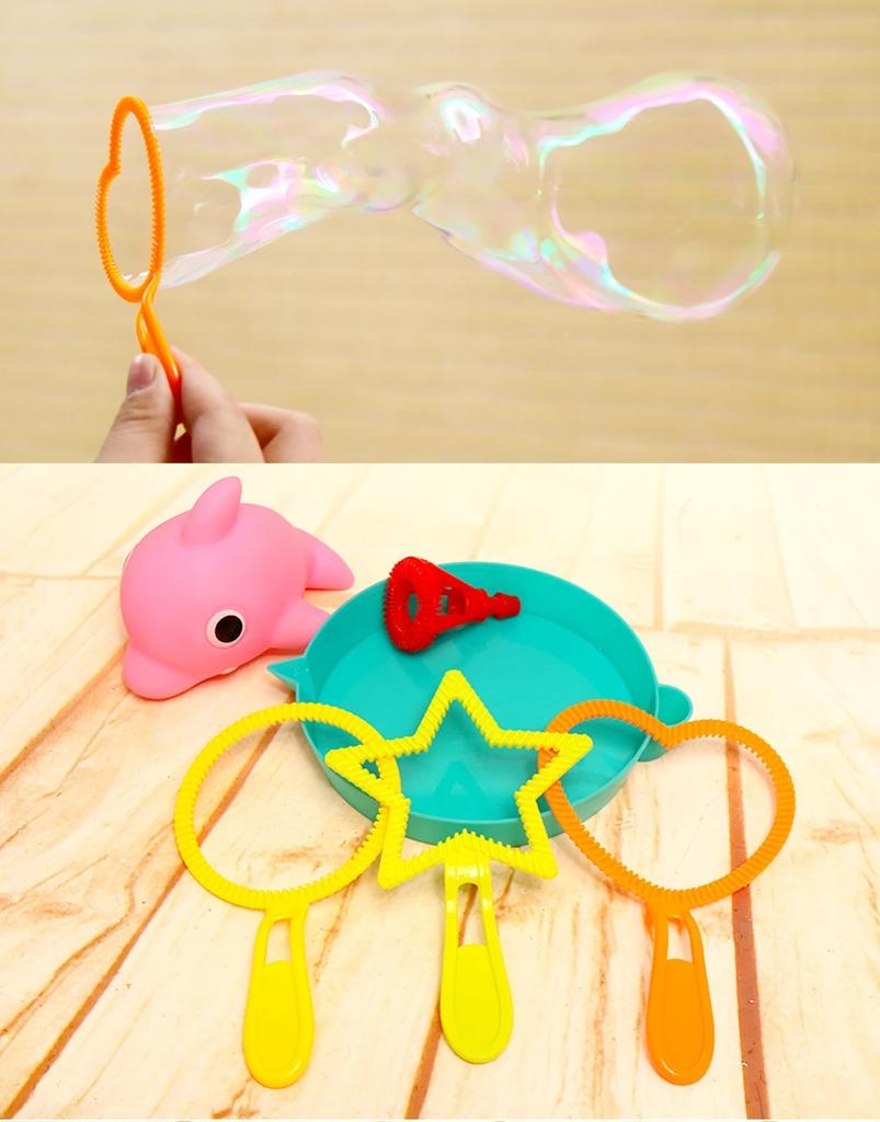 Soap Bubble Set 3 Rings Animal Liquid Soap Bubbles For Kids