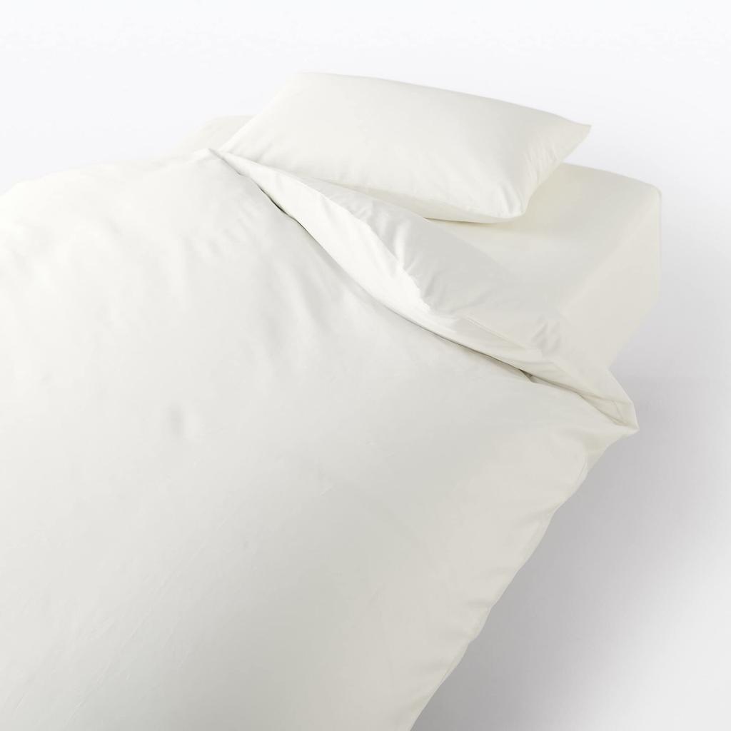 MUJI High-Density Cotton Duvet Cover, Off-White, for Semi-Double Size (170 x 210 cm), Product Number: 12101390, White