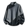 DeRong Sweatshirt Herren Halbturtleneck Langarm Verdickt Pullover Einfarbige Lässige Mode Oberteil Für Herren