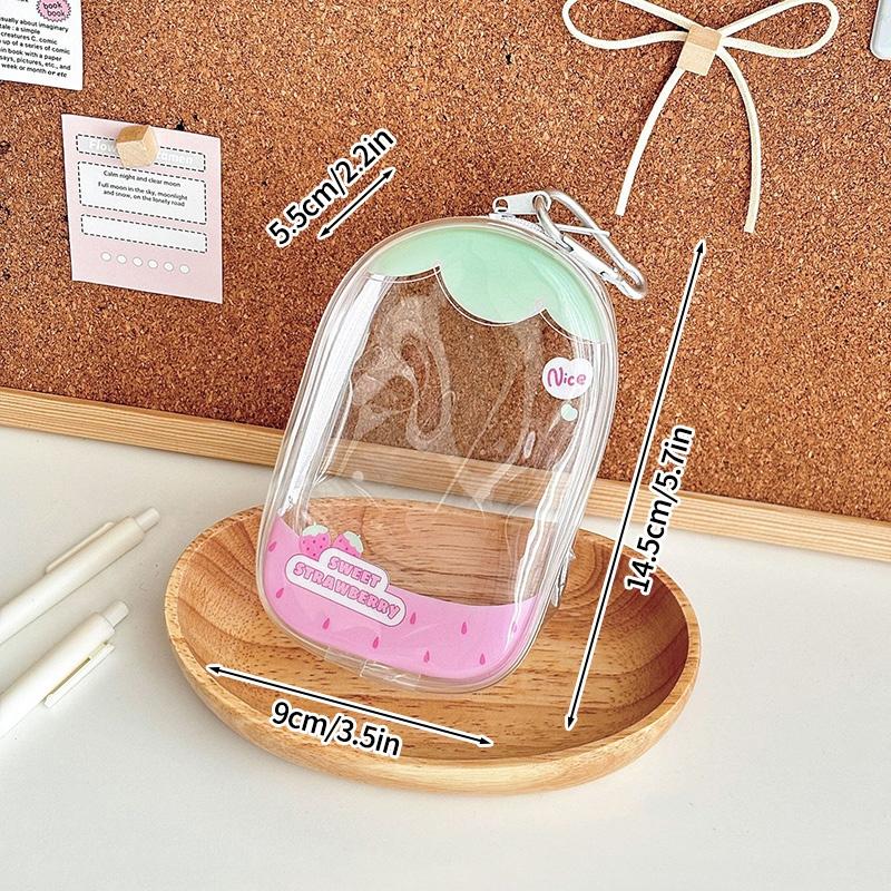 

Clear Storage Bag Dollhouse Storage Bag with Zipper Hanging Keychain for Bag Gift Bag Packaging Pouch Doll Organizer Bags