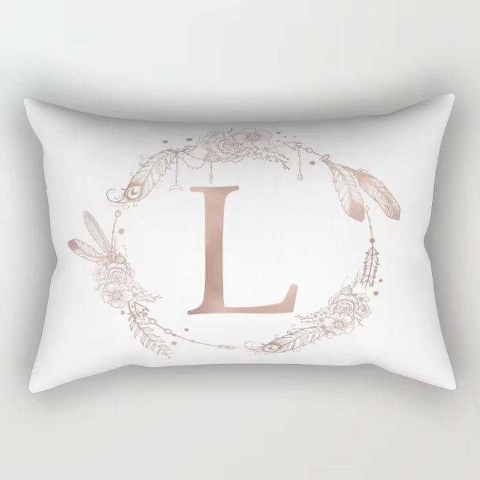 Simple Letter Pattern Printed Decorative Pillowcase Bedroom Living Room Office Cushion Home Decor Rectangular Pillowcase