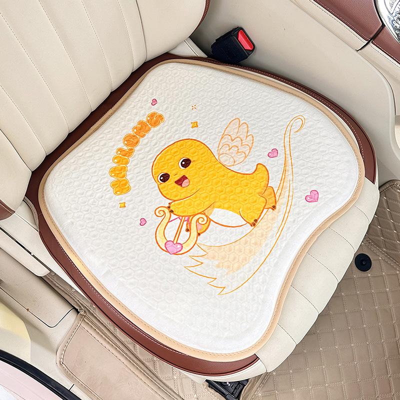 New milk dragon gel car seat cushion winter cute cartoon plush warm and comfortable car seat cushion