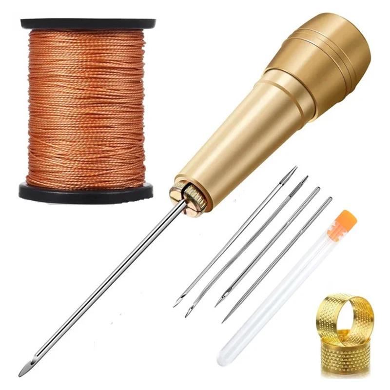 

8Pcs/set Leather Sewing Waxed Thread Cord with Leather Craft Hand Tools Kit for Diy Sewing Craft Including Sewing Thread Needle оранжевый