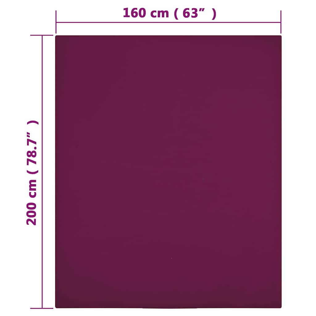 vidaXL Spannbettlaken 2 Stk. Jersey Bordeauxrot 160x200 cm Baumwolle
