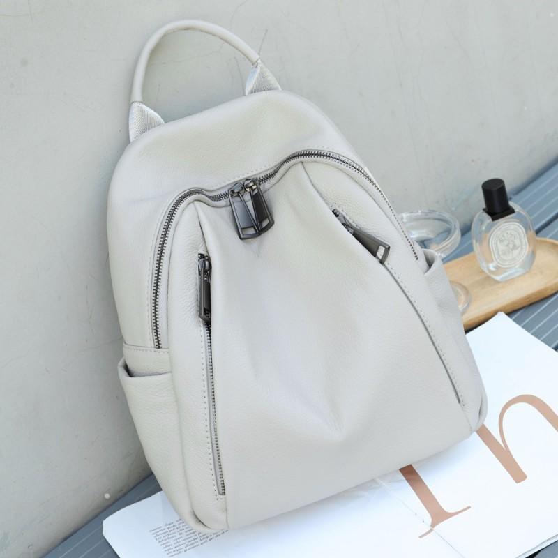 Borsa Donna Zaino Vera Pelle Grande Capacità Mamma Studente Libri Morbido Alla Moda Ampia Tracolla Viaggio Monocolore