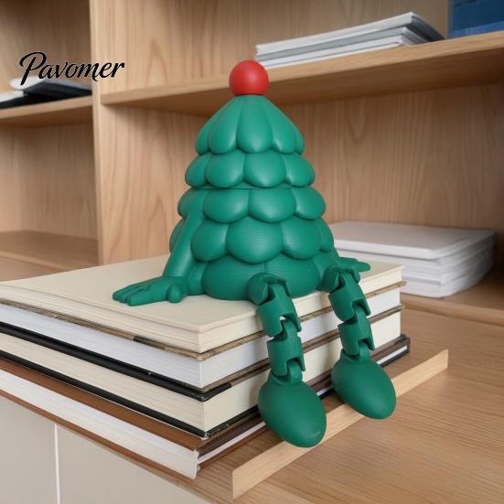 Articulated Tree Figures 3D Printed Christmas Storage Organizer with Removable Lid, Creative Desktop Funny Holiday Desk Decorations for Candies