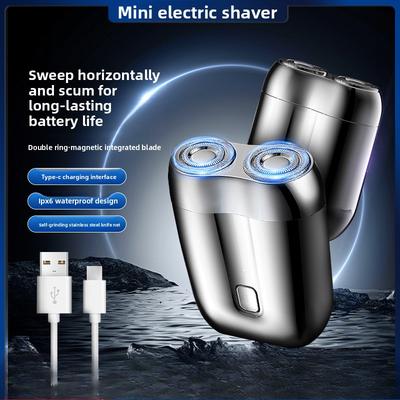 Mini Rasoir Électrique Voyage Portable Rasoir à Barbe pour Homme Autonomie Longue Durée Utilisation Humide et Sèche Sans Tondeuse