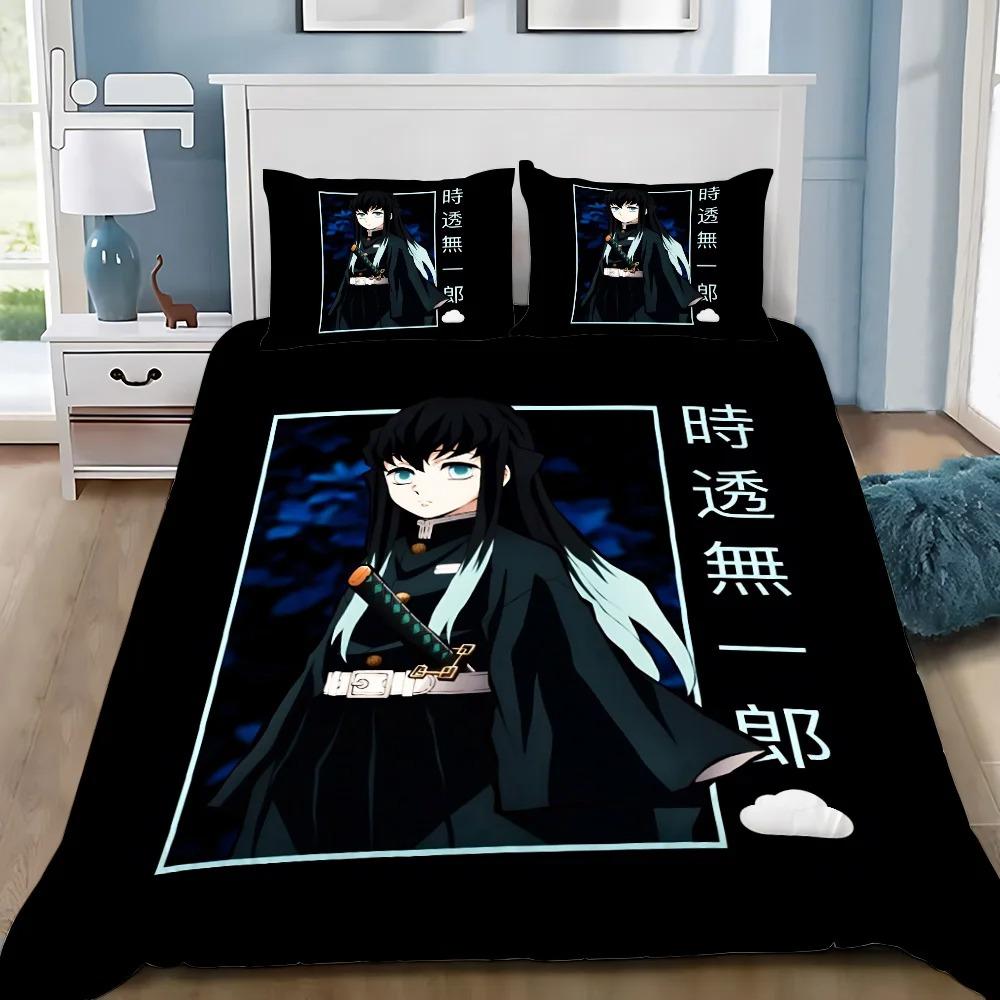 Anime Duvet Cover Pillowcase M-Muichiro tokitoS Bedding Set Adult Boy Girl Adult Bedroom Decoration Gift Single Double