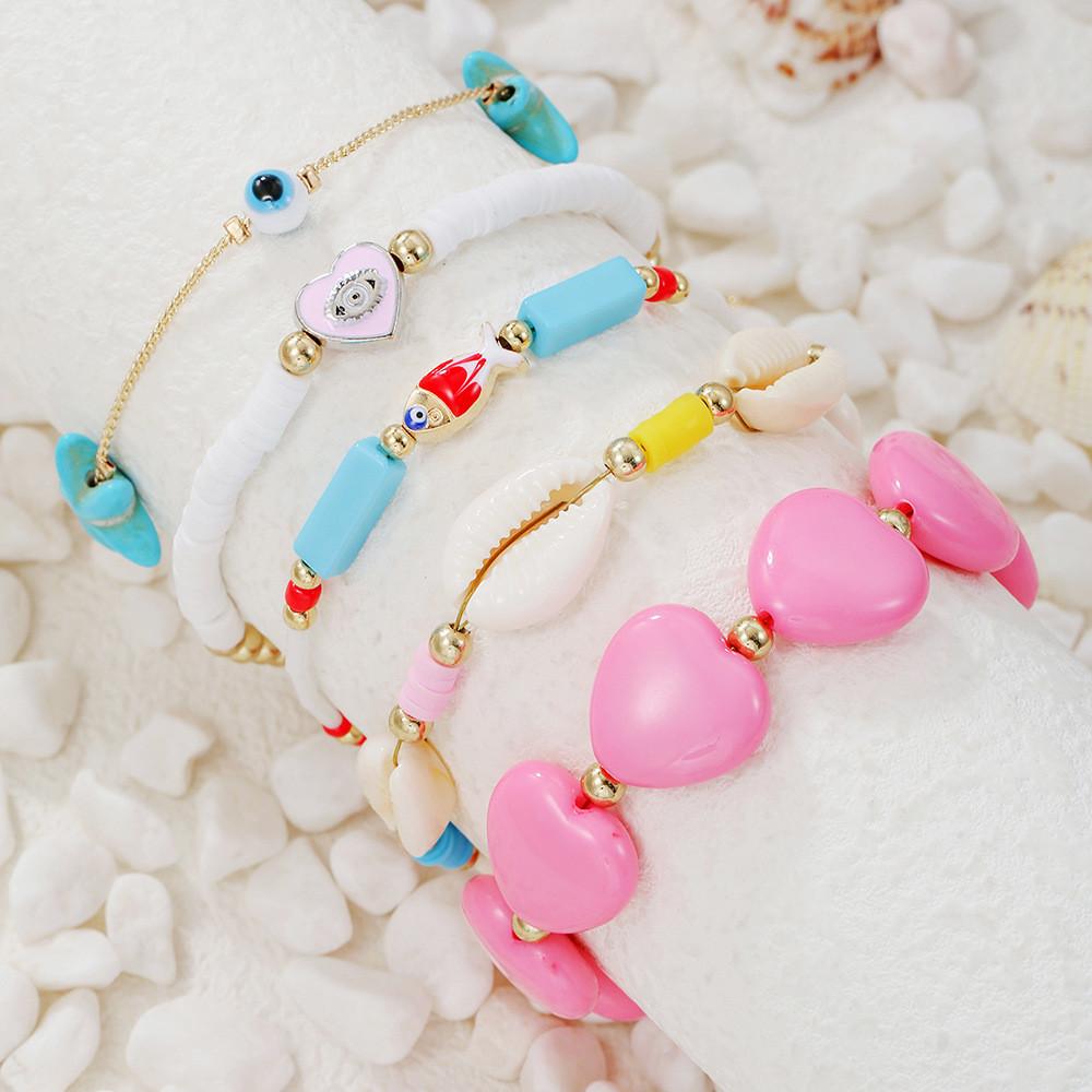 Bohemia Beach Style Turquoise Shell Bead Bracelet Handmade Gift For Men Women