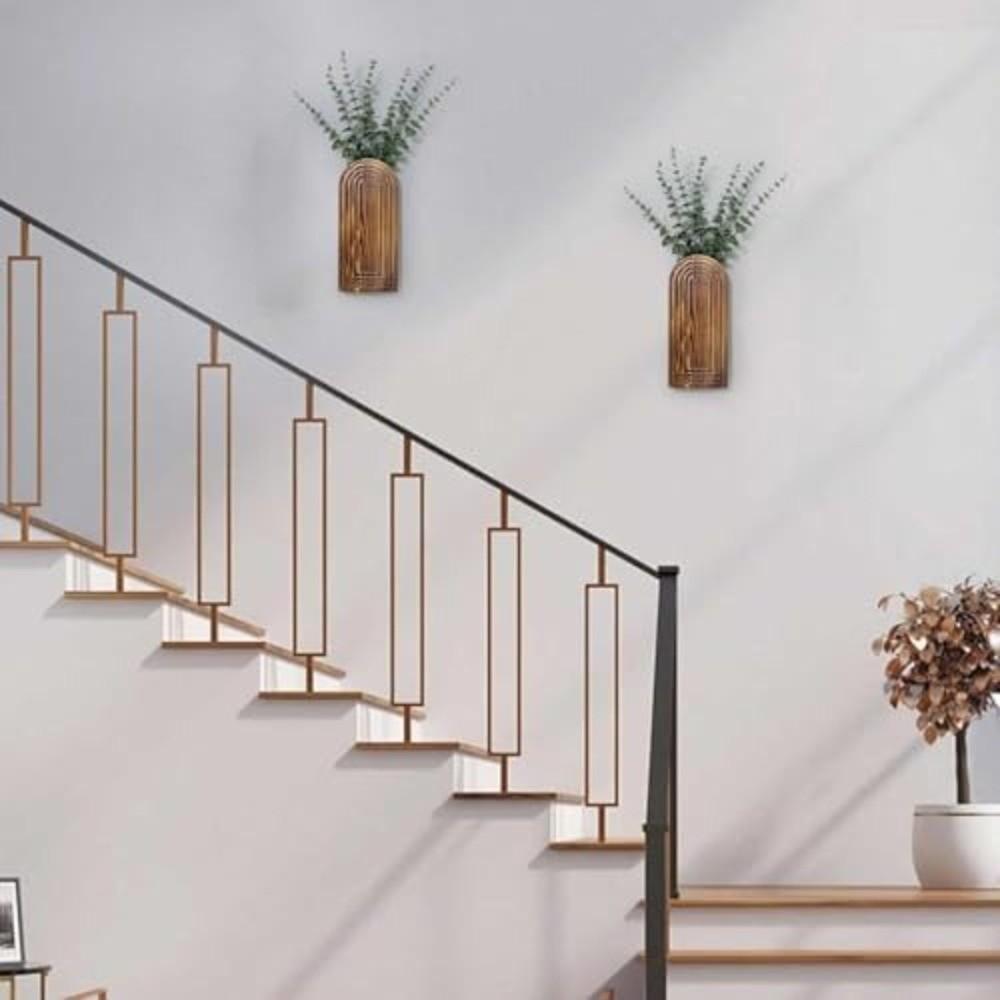 Handgemachter Wandpflanzer Moderner Bauernhaus-Wandpflanzer Kunstdekor Hölzerne Wandvase Schlafzimmer