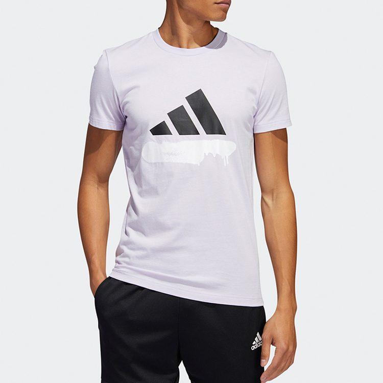 adidas T Shirts Men's Purple Crew Neck Moderate Straight Fit FT2827