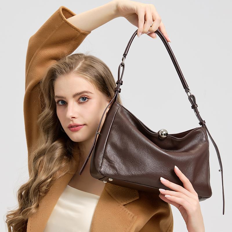 New Women's Fashi Genuine Leather Handbag Female Large Capacity Commuter Crossbody Bags Ladies' Luxury Designer Shoulder Bag