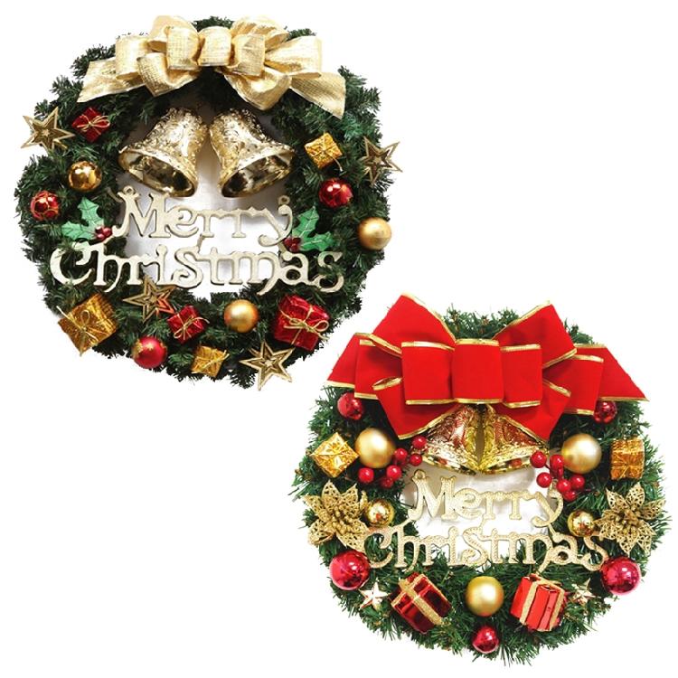 Couronne de Noël 11 Pouces Guirlande Artificielle pour Porte d'Entrée Décorations de Noël