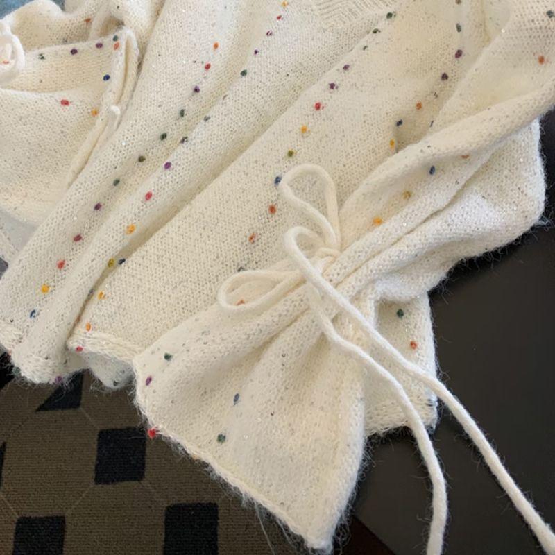 Sweater for Women Autumn Winter Thickened Pullover Warm Knitted Striped Crew Neck Base Layer Stretchy Long Sleeve Oversize Jumper Tops