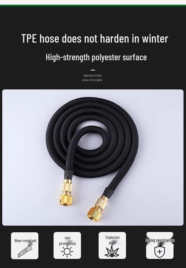 High-Pressure Telescopic Water Hose with Explosion-Proof Nozzle for Car Wash and Gardening