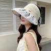 Sun Hat Women's New Sweet Bow Knitted Empty Top Hat Straw Hat Fashion Sun Hat Seaside Vacation Beach Hat