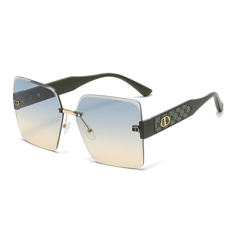 New Women's Frameless Retro Sunglasses - Trendy European and American Fashion, Anti-UV