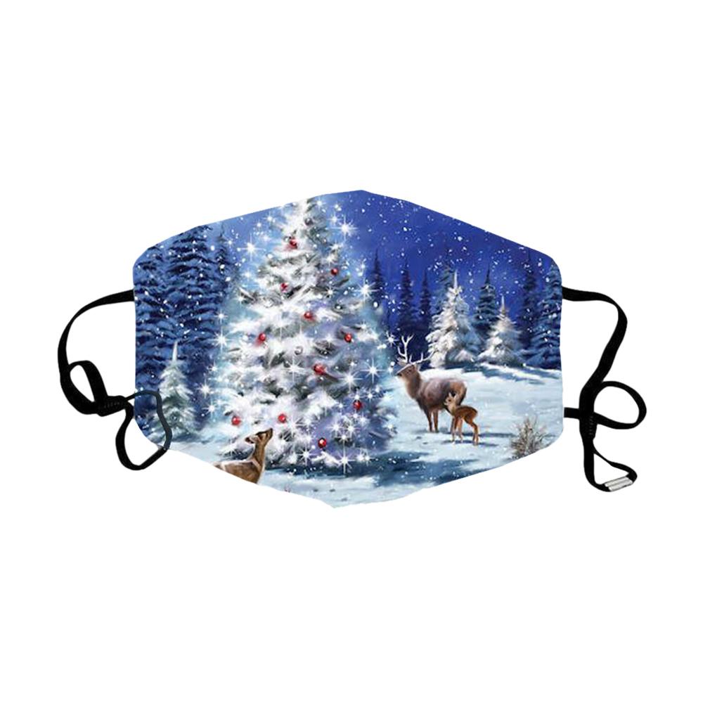 Weihnachtliches Mund-Nasen-Maske Staubdicht Atmungsaktiv Druckmaske mit Elastischem Ohrband Typ 5