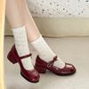 2025 Sweet Butterfly Knot Shoes Silver Single Shoes Back-To-School Season French Style Square Head Casual Comfortable