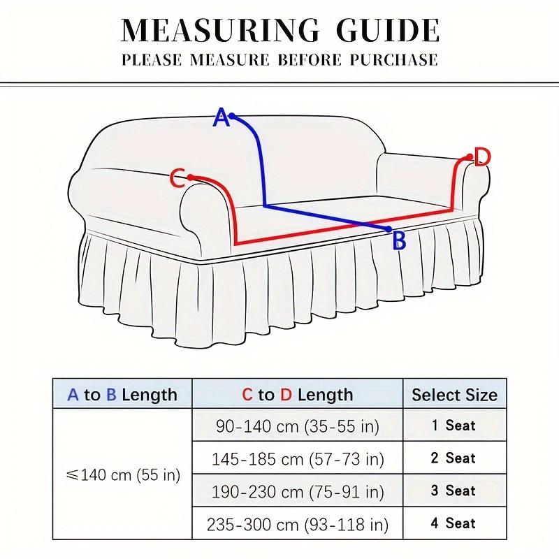 1pc Printed Skirt Sofa Cover, elastic, anti-slip. Simple, modern, all-season, dust & cat-proof. Retractable, washable, durable.