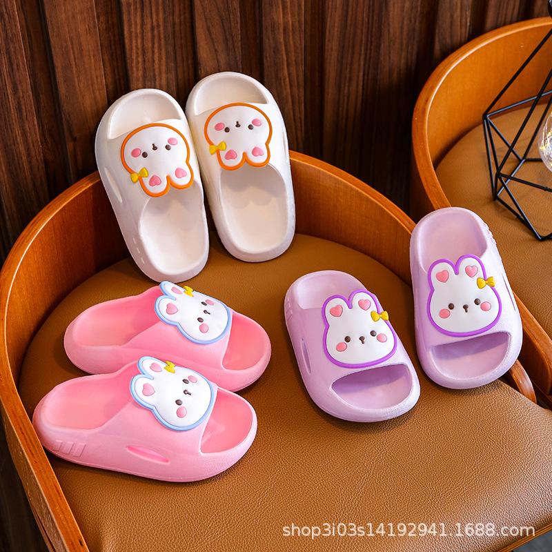 Neue Kinder Cartoon Hasen Sandalen für Mädchen, dicksohlig und weich, geeignet für Kleinkinder und Jungen, Badezimmer Pantoffeln