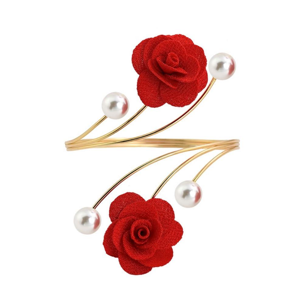 

Metal Material Arm Ring Adjustable Size Imitation Pearl Jewelry Statement Piece