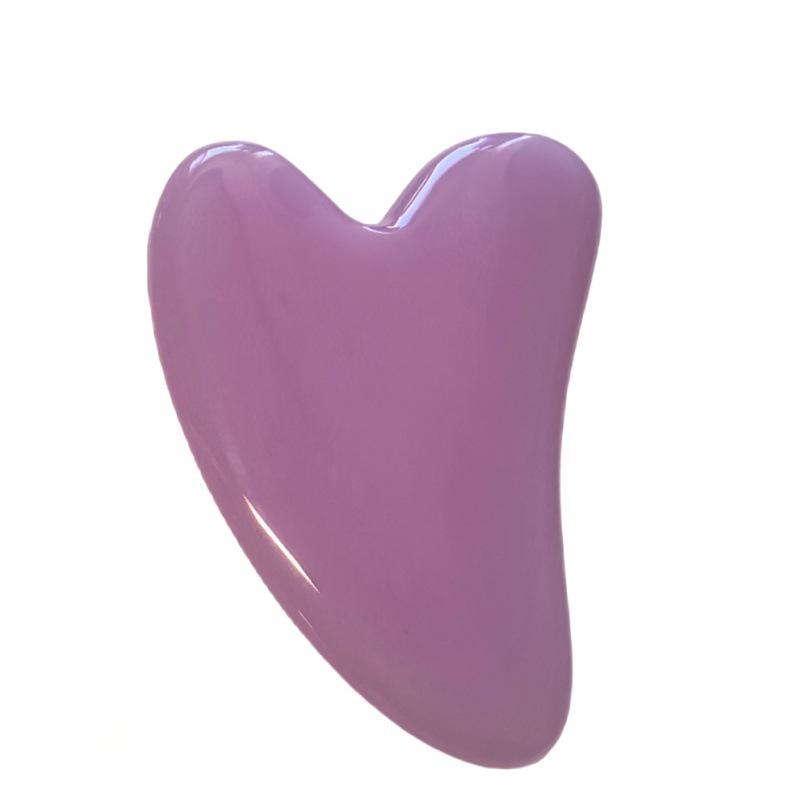 Heart-Shaped Rose Quartz Dual Roller & Massage Board Set - Non-Jade White Facial Tool