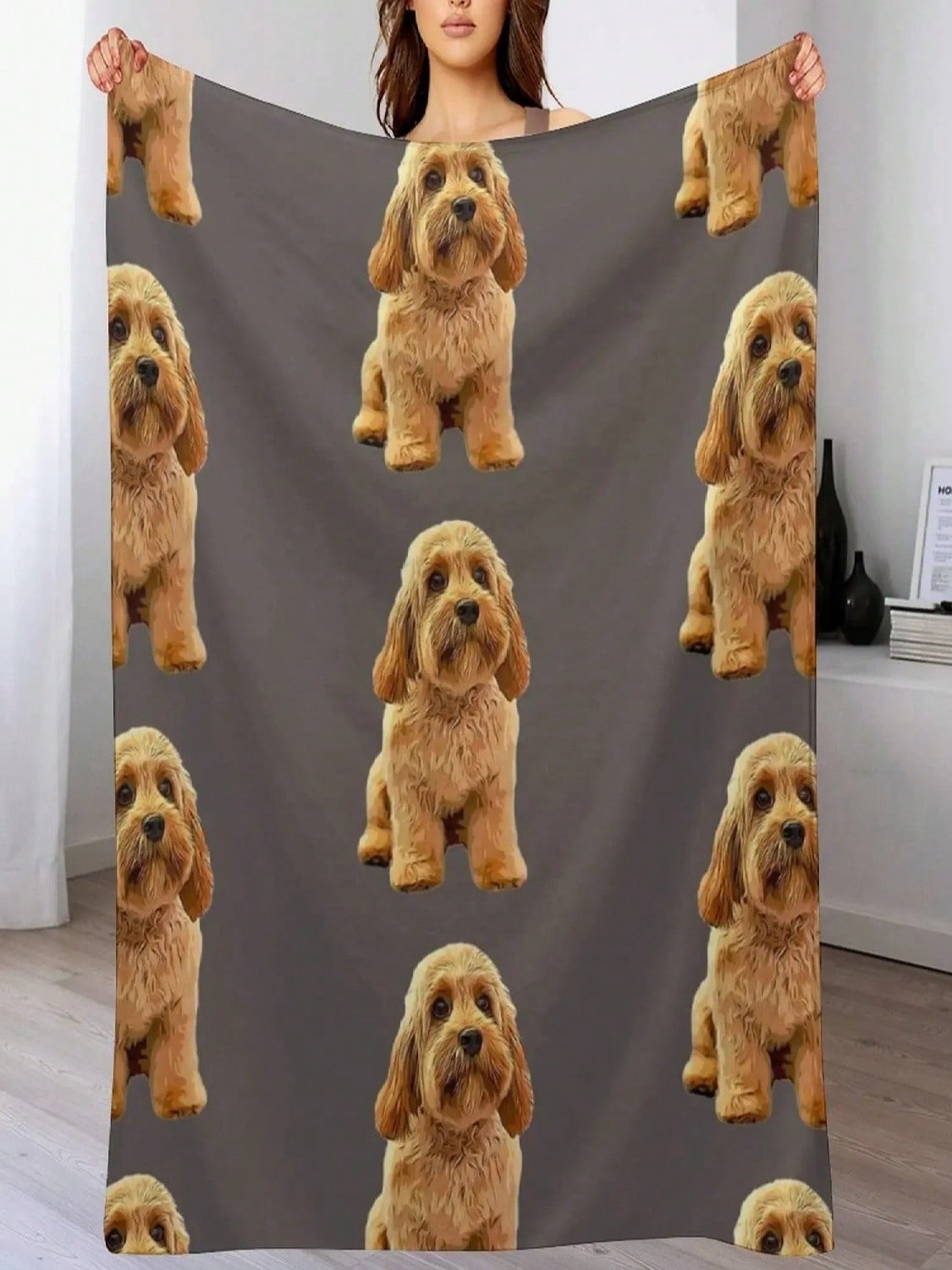 

Cavapoo Doodle Cavoodle Cockapoo Goldendoodle Labradoodle Puppy Dog Throw Blanket Camping Blankets For Bed Large Blankets 75X95CM серый