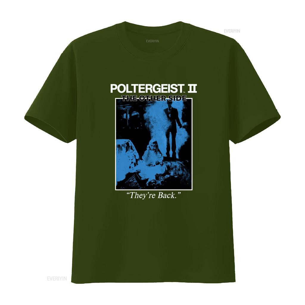 Retro Horror Movie Poltergeist III The Other Side Theyre Back Poster Print T Shirt Vintage Washed Comfortable Casual