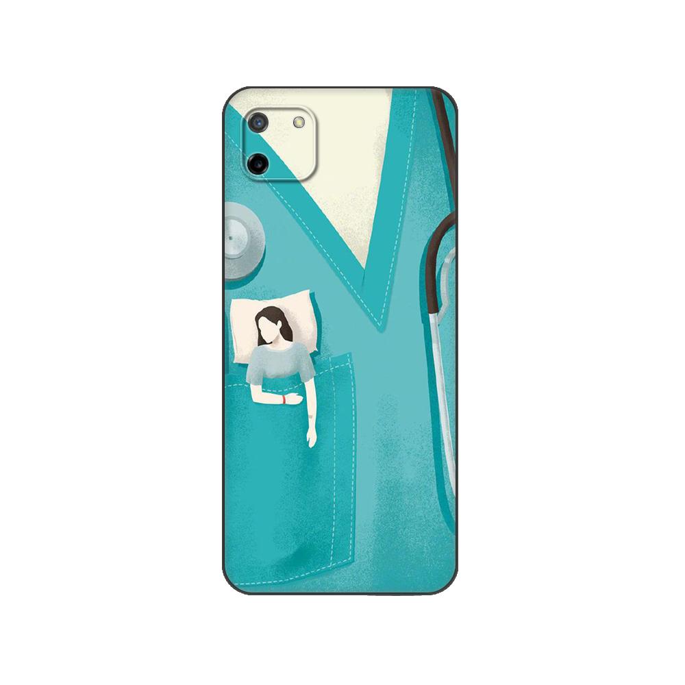 

Черный чехол из ТПУ для OPPO Realme C11 2020 2021 C20 C21 C21Y C25Y задняя крышка медсестра медицинская медицина Realme C21Y C25Y