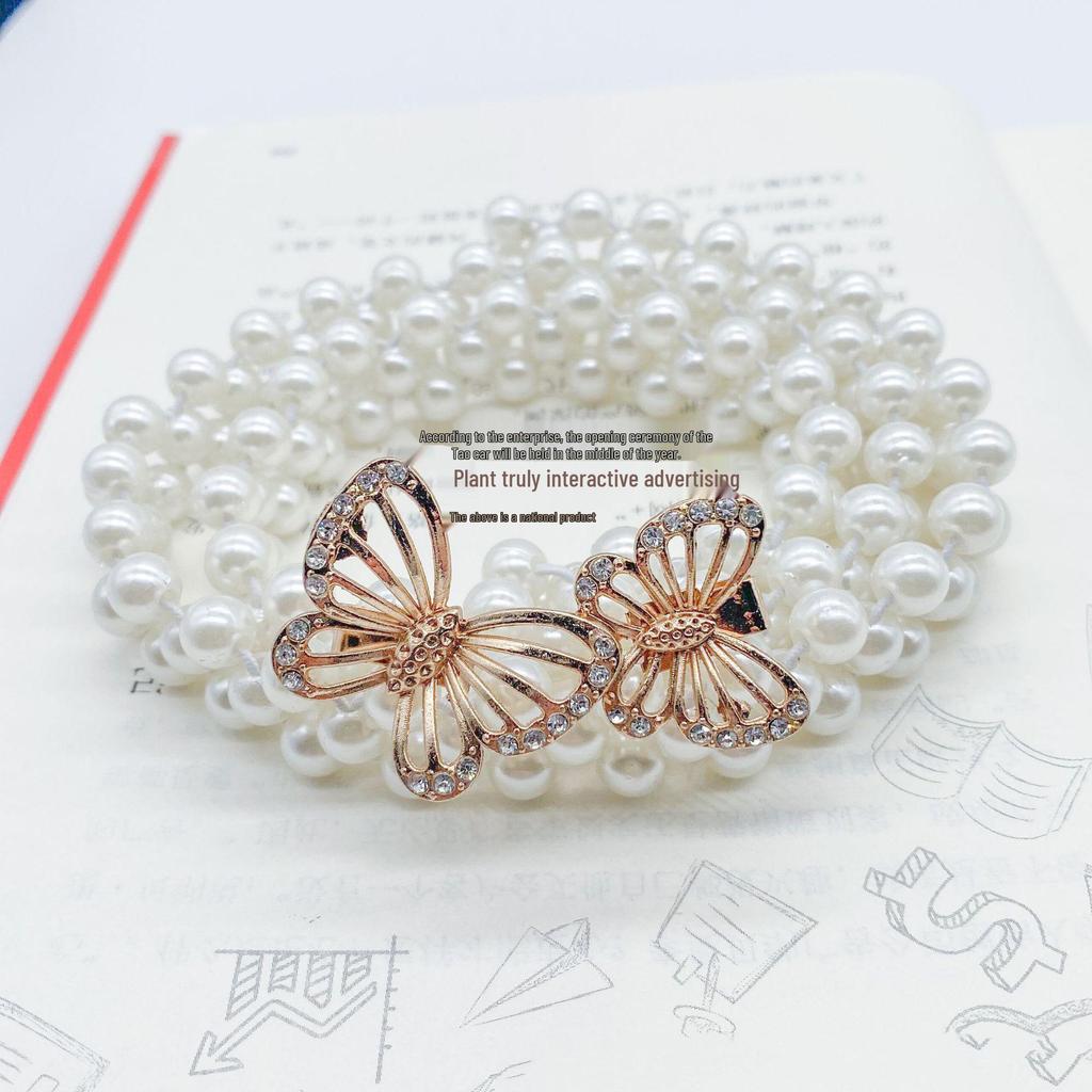 Women's Korean Style Pearl Waist Belt - Elegant, Versatile, Thin Elastic Chain with 22 Sweet Designs