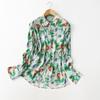 Export Export Fashion Stylish Printing and Dyeing Small Floral Viscose Shirt Women's Long Sleeve Drape Printed Plus Size Women's Clothing
