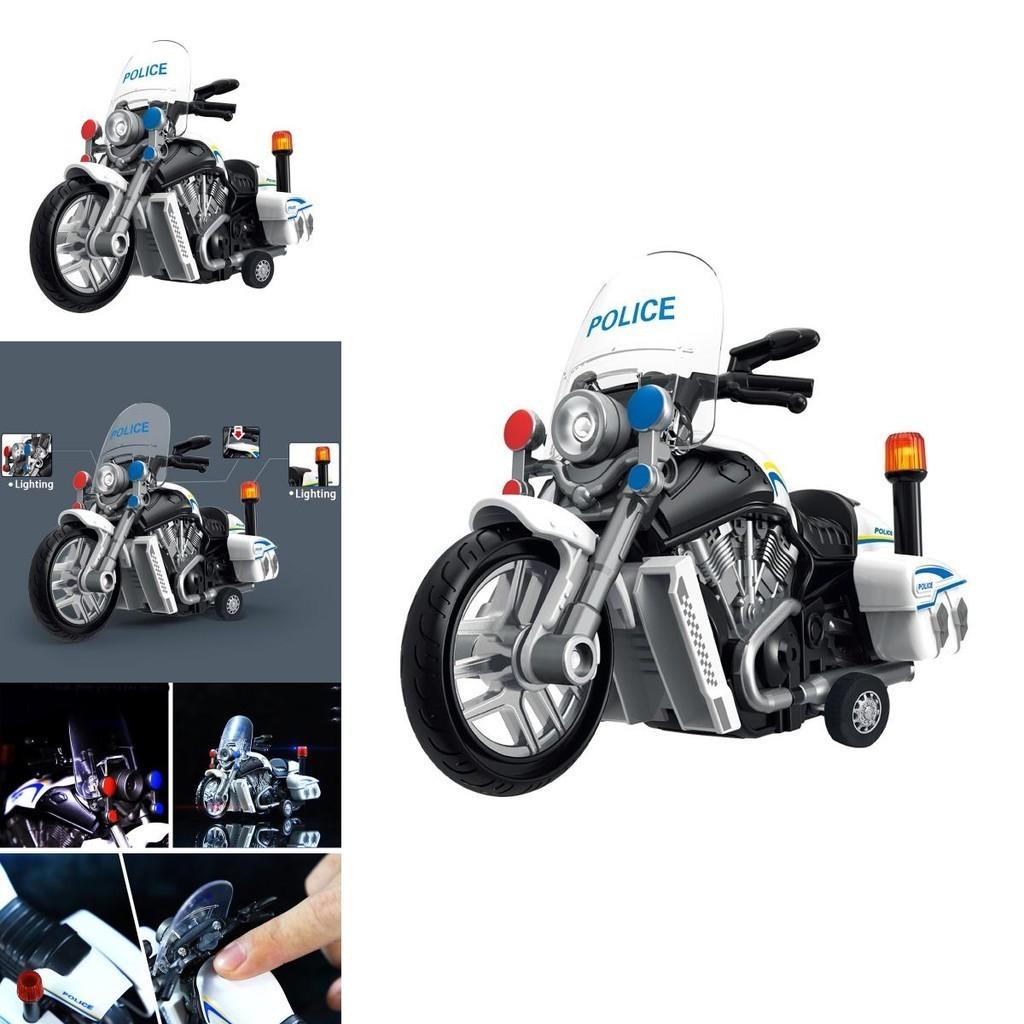 Patrol Car Inertial Motorcycle Police Car Model Toy With Sound And Light For Kids