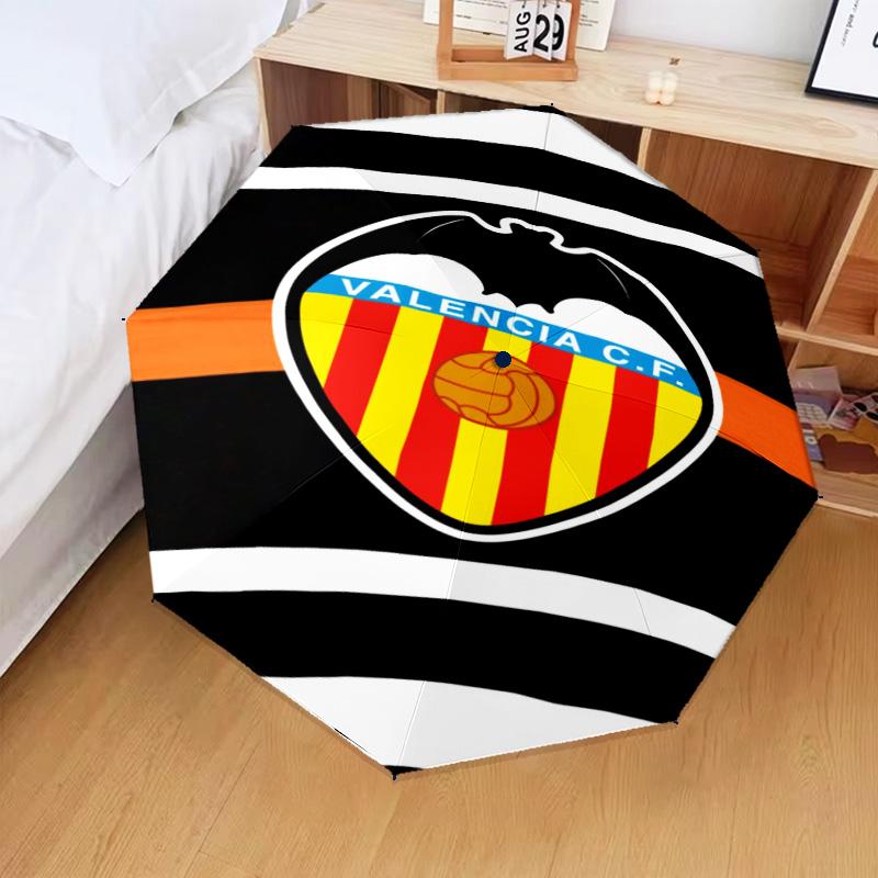 Valencia Cf Crest Design Umbrella Folding umbrella, automatic umbrella 8-Frame for Travel, camping Use Gift for Halloween Christmas