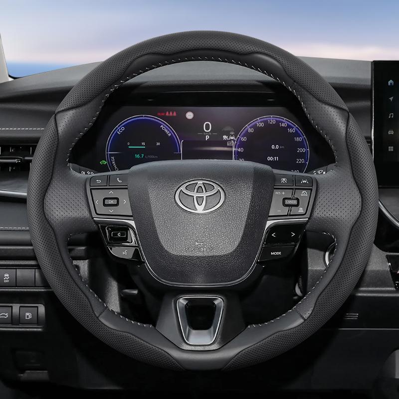 Suitable for Toyota Breathable Hole Leather Steering Wheel Cover Segmented Quick Release Design Non-Slip Durable Chr Yaris Auris Rav4 Corolla Hilu