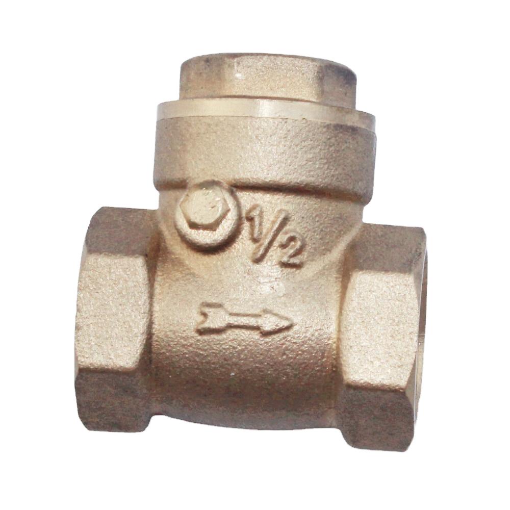 Brass Check Valve All Copper Swing Type Horizontal Check Valve1" Thickened Brass Manual One-Way Angle for Water Oil