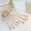 Jewelry Stainless Steel Full Diamond 26 English Letters Pendant Necklace Female Niche High-End Sense Collarbone Chain Does Not Fade