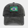 New washed old Brazilian flag embroidered baseball cap hot sale retro soft top casual cap