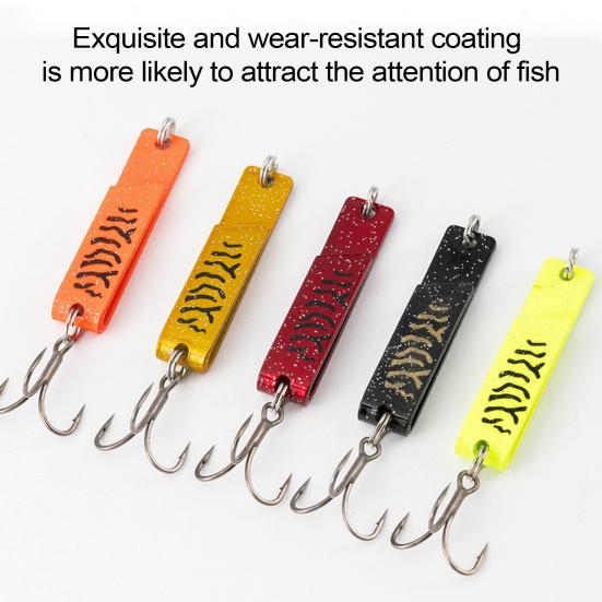 5 Stück Kunstköder mit Drilling Lebhafte Farben Kompaktes Design Tragbare Spinner Löffelköder Angelausrüstung