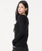 UNKNOWN PLANET Button Ribbed Knit Top Black