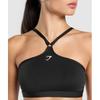 Gymshark Sutien sport cu guler halter, negru, B3c5j, Bb2j