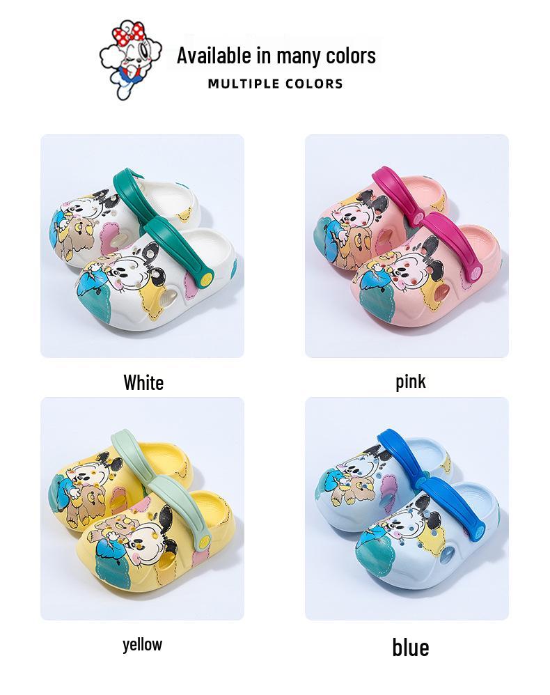 Babu Dou Kids' Cartoon Summer Slippers - Soft Sole, Non-Slip, Closed-Toe for Boys & Girls