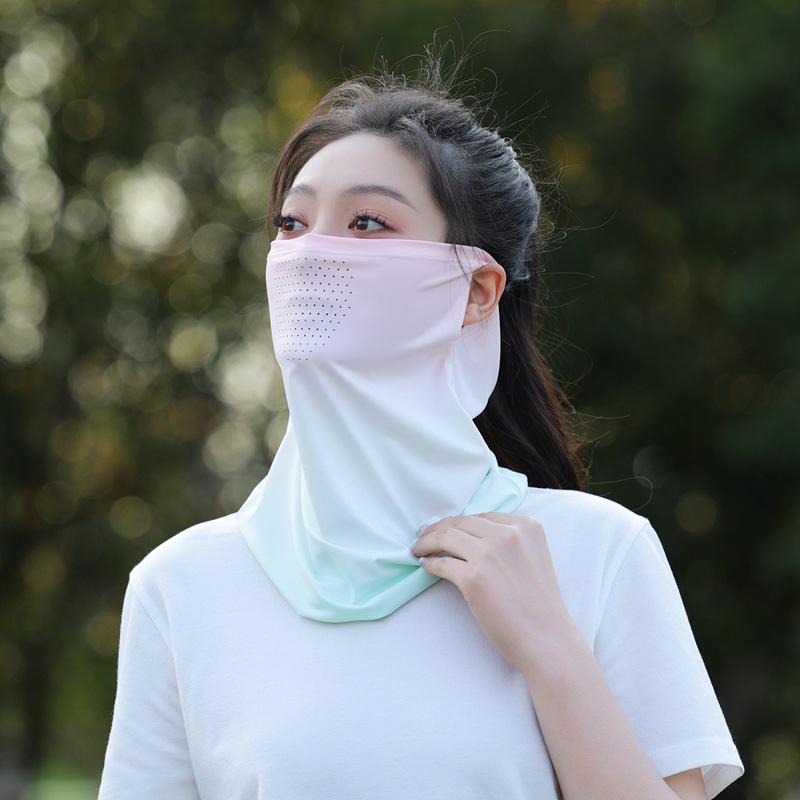 

Gradient Colors Breathable Soft Ice Silk Uv Sun Protection Face Mask Summer Outdoor Cycling Hiking Unisex Face Scarf A