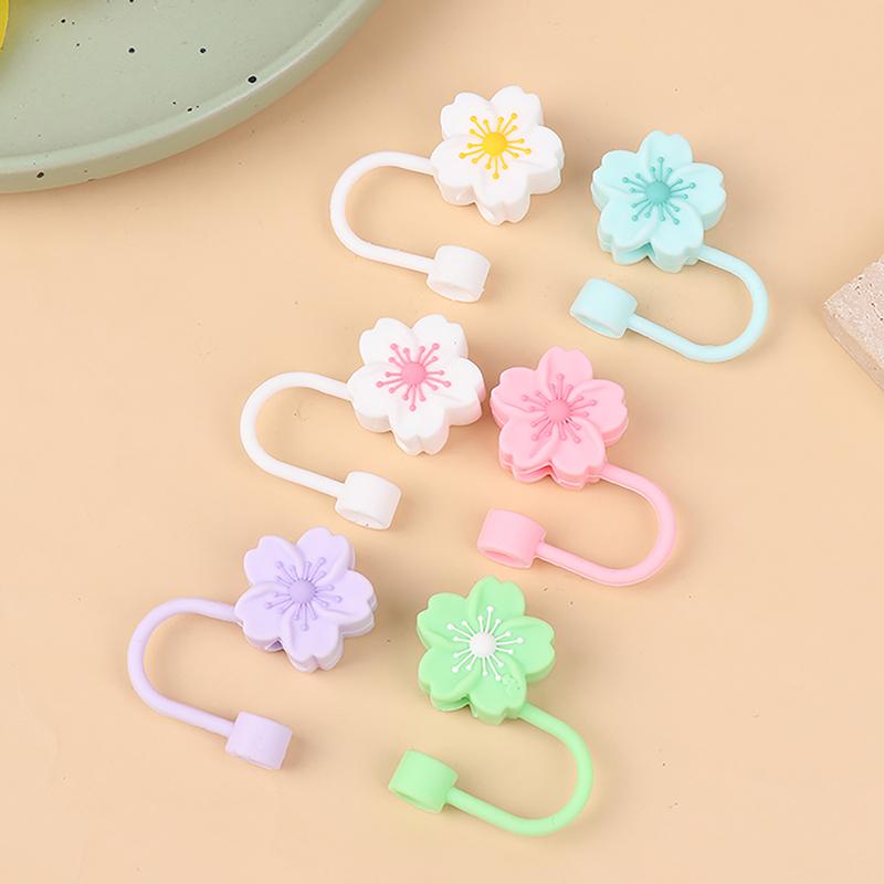 Květinové silikonové krytky na brčka pro sklenici na vodu, láhev, tvar květiny, pitné prachotěsné víčko, krytky na konce brček, příslušenství ke kelímkům pro 8mm