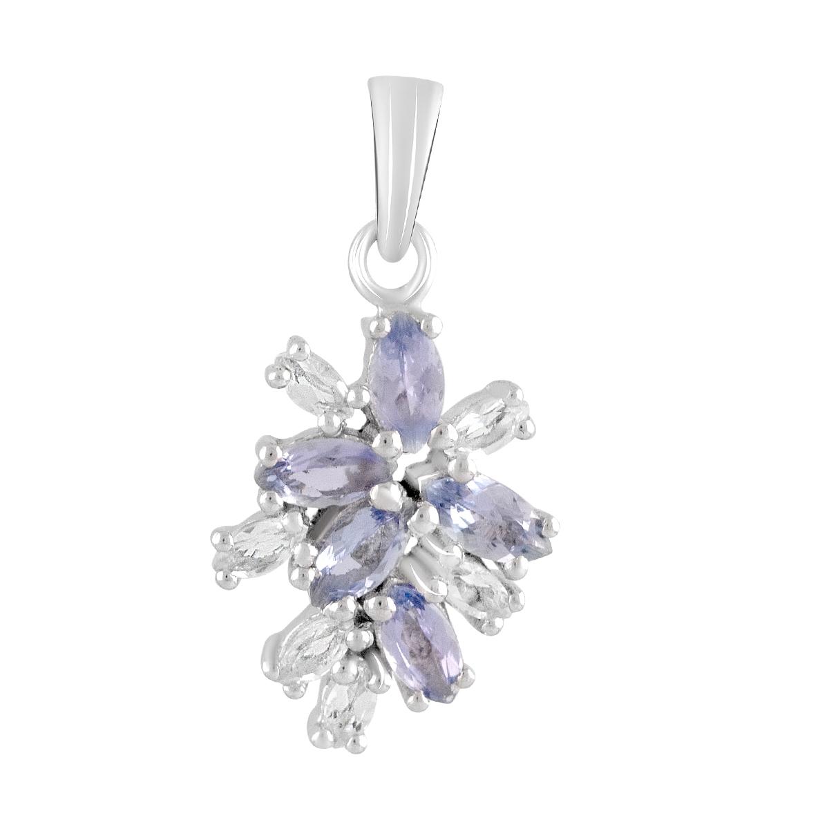 

Срібна підвіска з танзанітом 7.3ct, топазом білим (2117063) синій