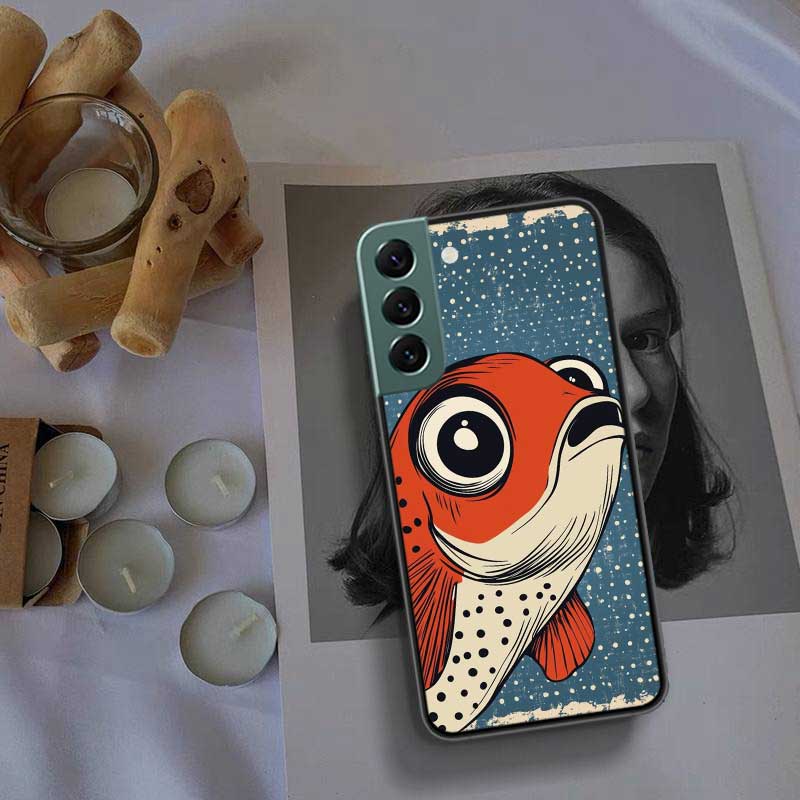 Pop Art Drawing Ideas Fish Phone Case For Samsung Galaxy S22 S25 Ultra S21 S10 Plus S26 Edge S20 S23 S24 FE Cover Silicone S